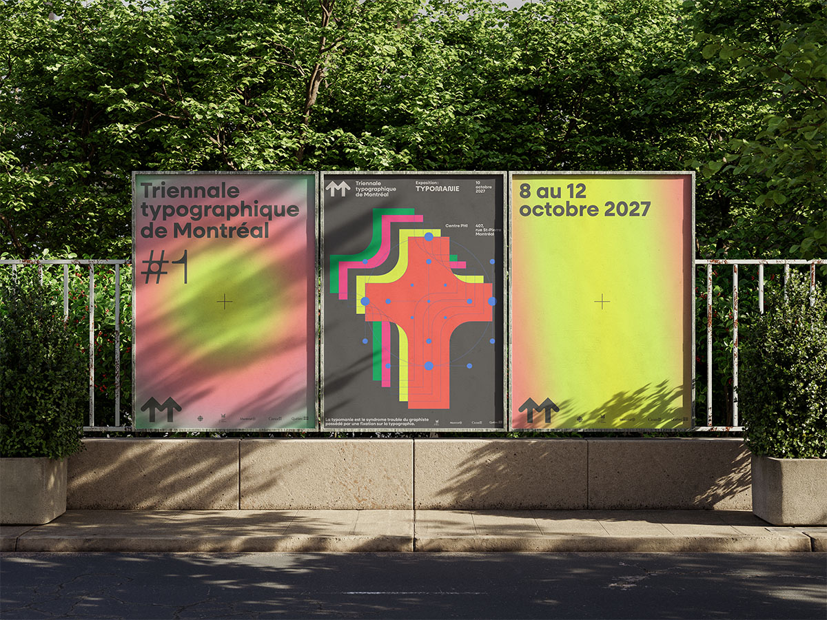 Affiches de la Triennale Typographique de Montréal, guide de normes graphiques, 2025